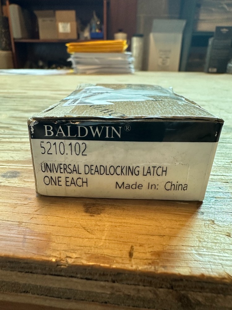 Baldwin 5210.102, Universal Backset Deadlocking Latchbolt, Satin Black
