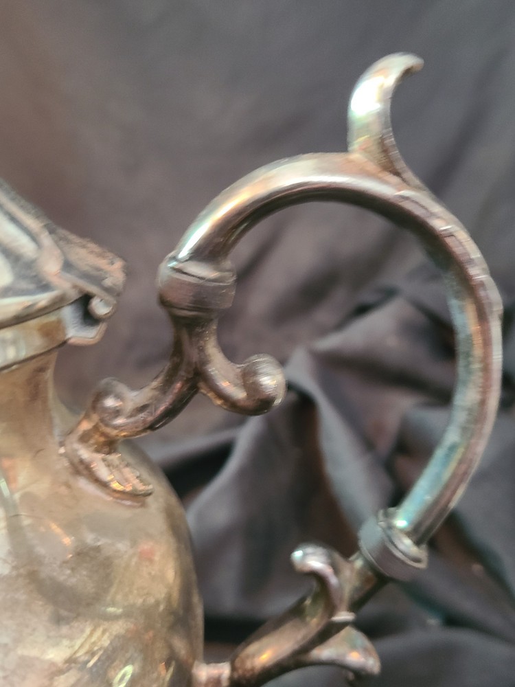 Vintage Silver Plate Silverplate Hinged Lidded Coffee/Tea Pot