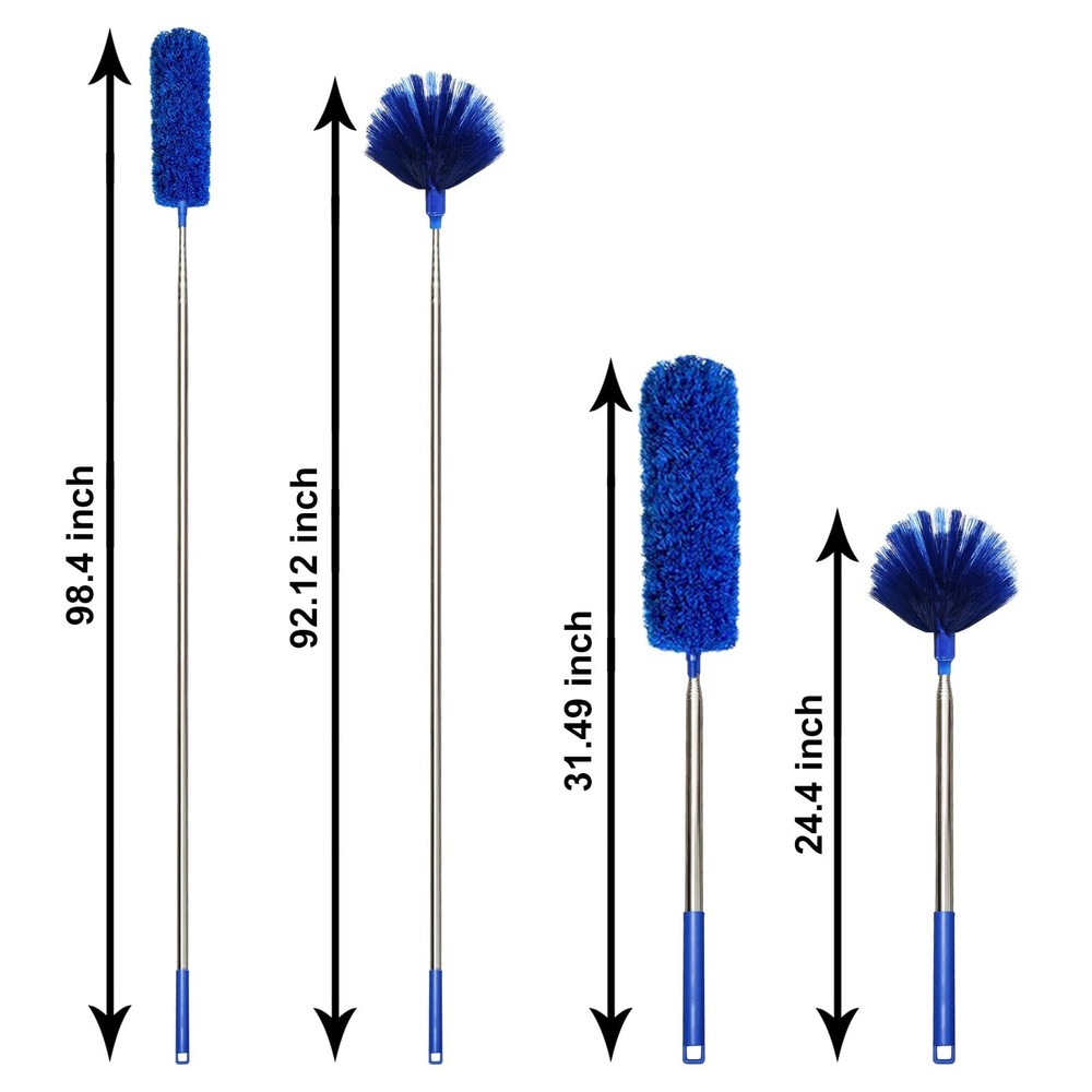 Cobweb Dusters with Extension Pole 100-inch, Spider Web Brush & Ceiling Clean...