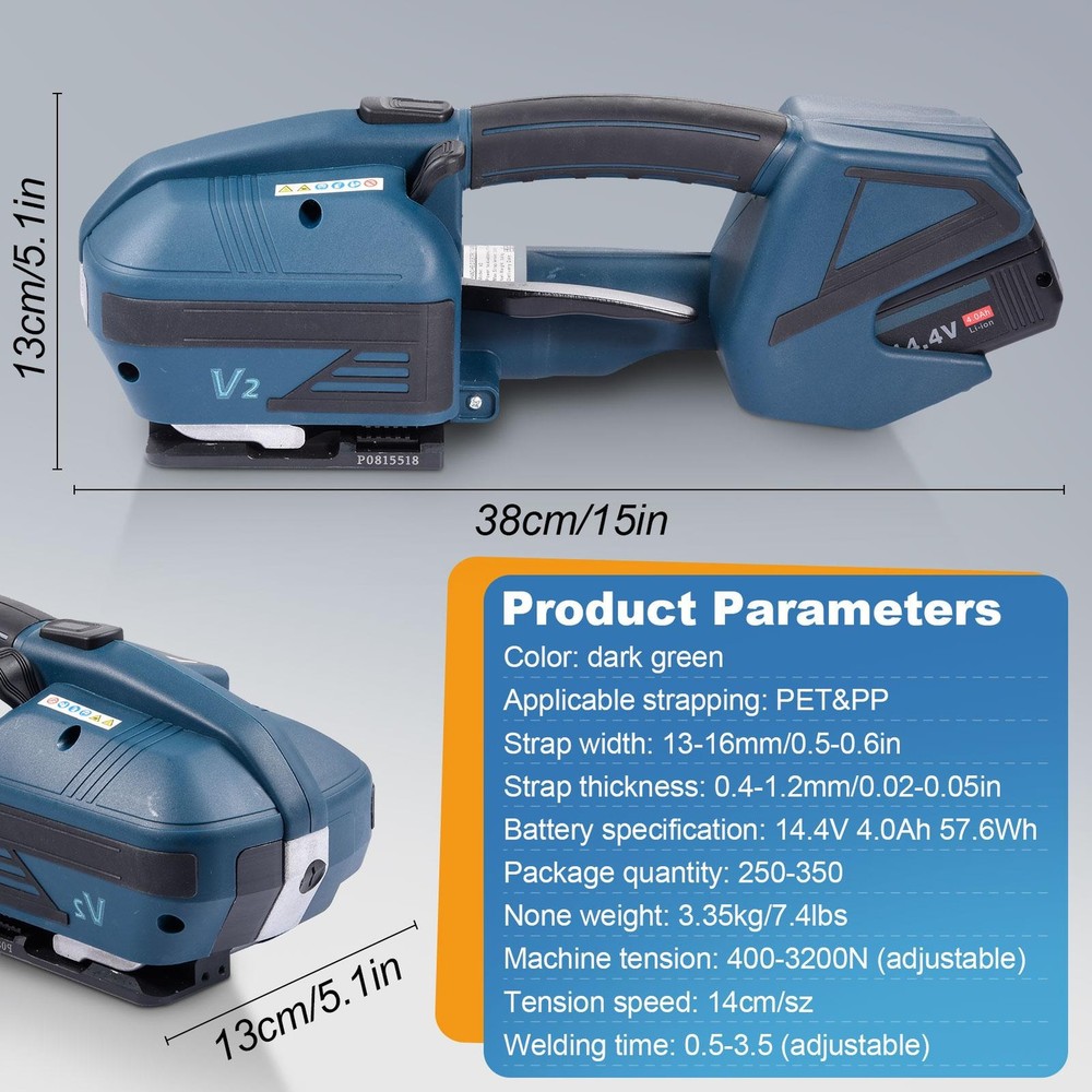 Electric Strapping Machine PP/PET Strapper Handheld Packing Tool Battery Powered