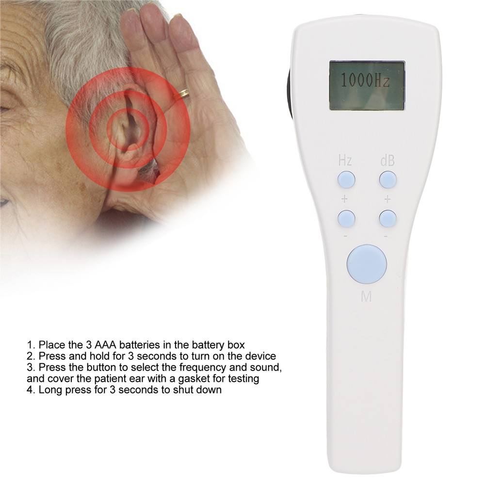 Portable Audiometer Aerial Conduction LCD Screen Handheld Hearing Test Machine