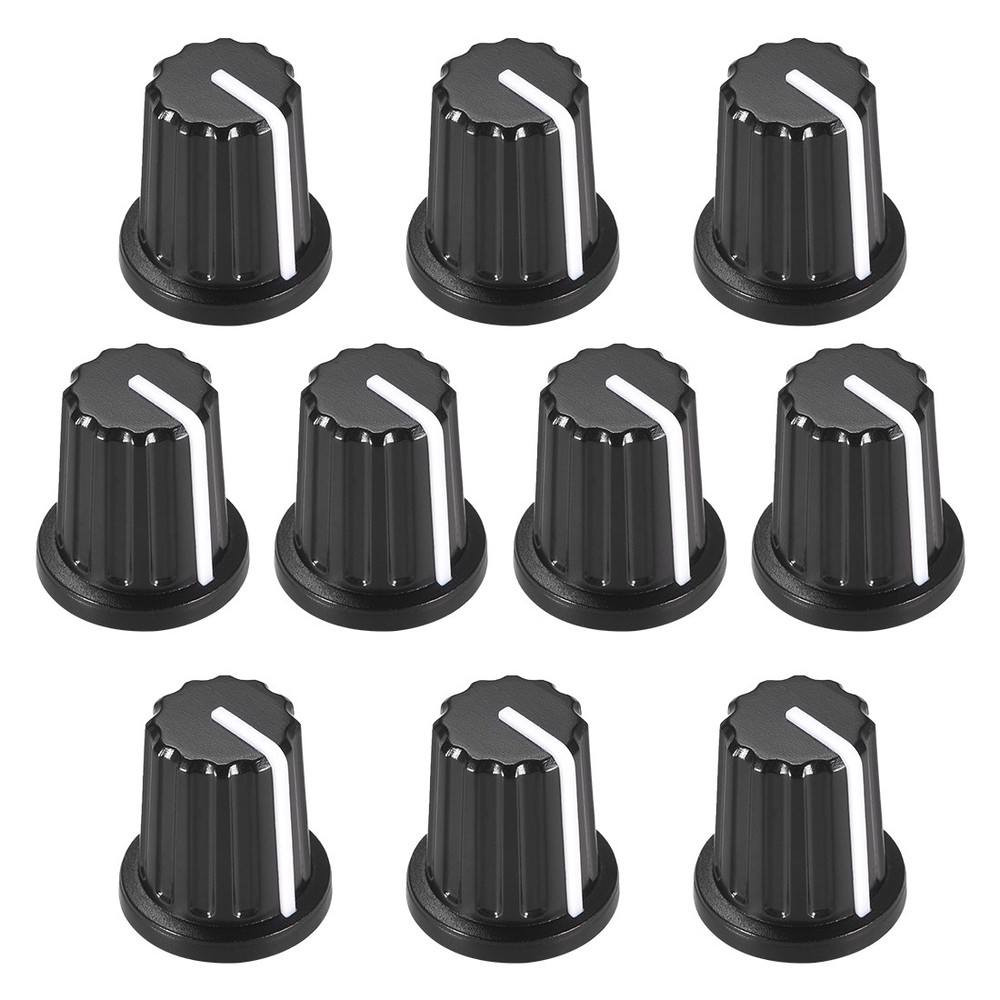 10pcs, 6mm Potentiometer Control Knobs For Guitar Volume Tone Knobs Black White