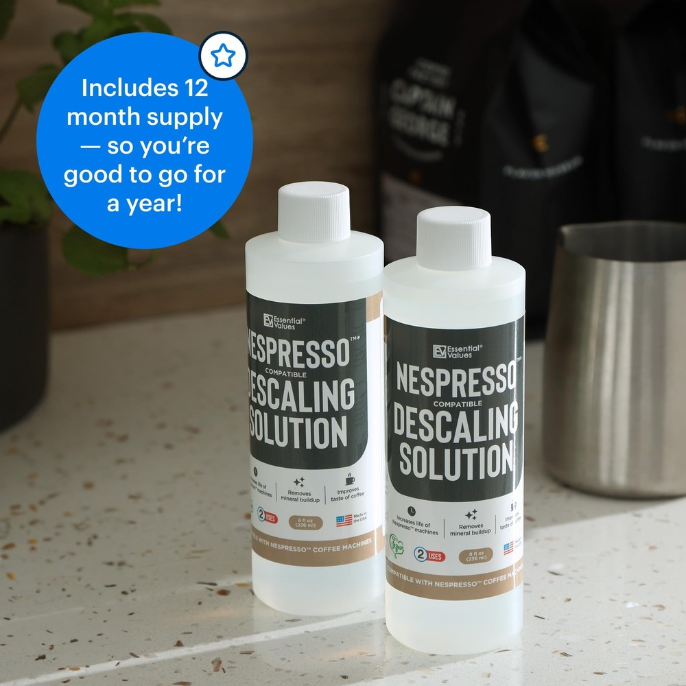 Essential Values Descaling Solution Compatible with 8 Fl Oz (Pack of 2)