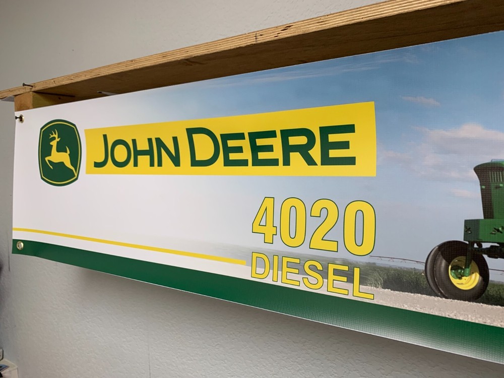 John Deere 4020 Tractor Banner Workshop Barn Wall Display