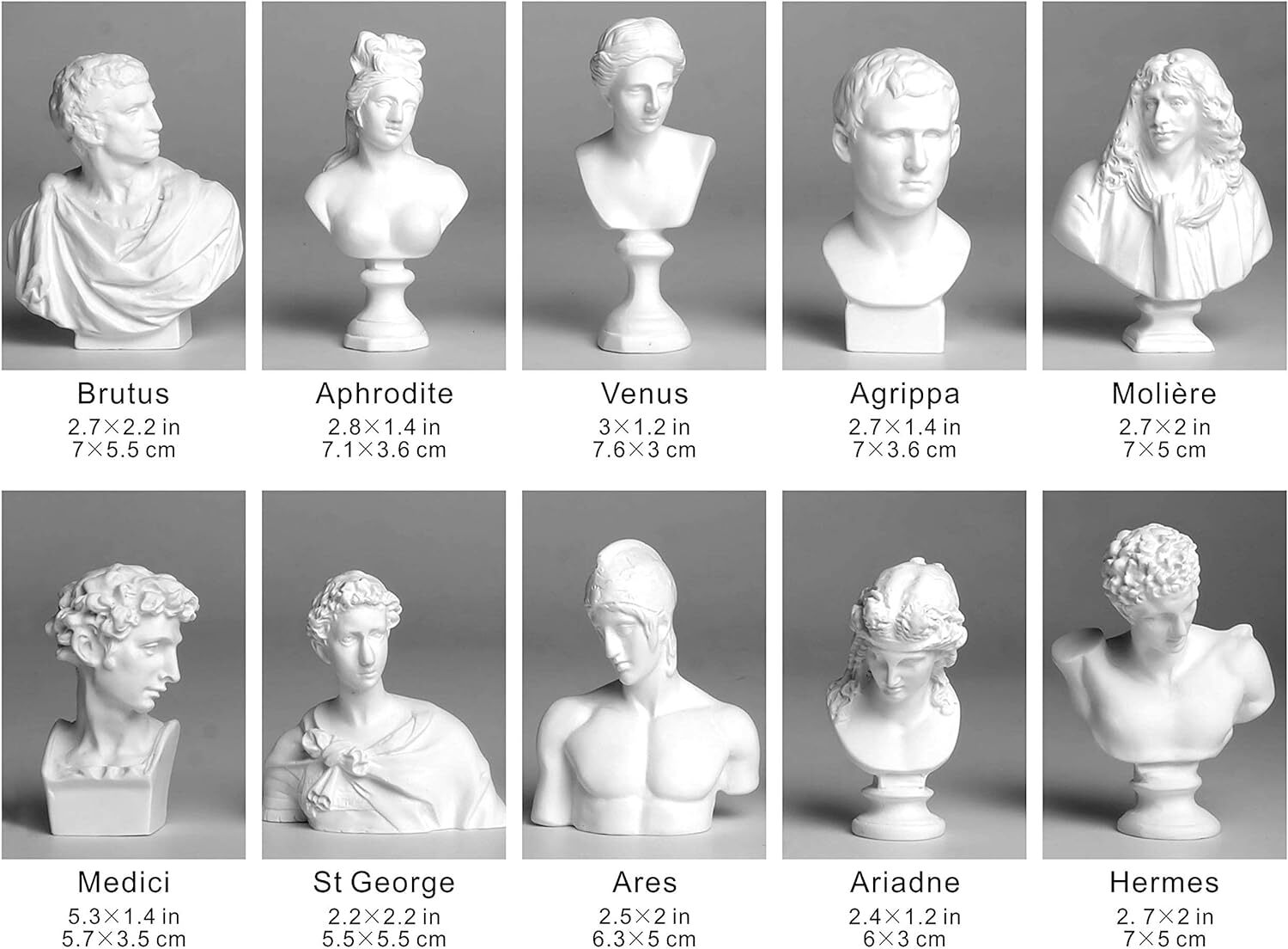 Greek Mythology God Goddess David Venus Mozart Bust Figurine Sculpture Statue