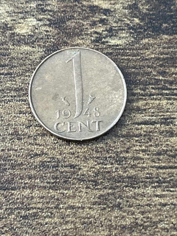 1948 Netherlands 1 Cent Actual Coin TK8124*