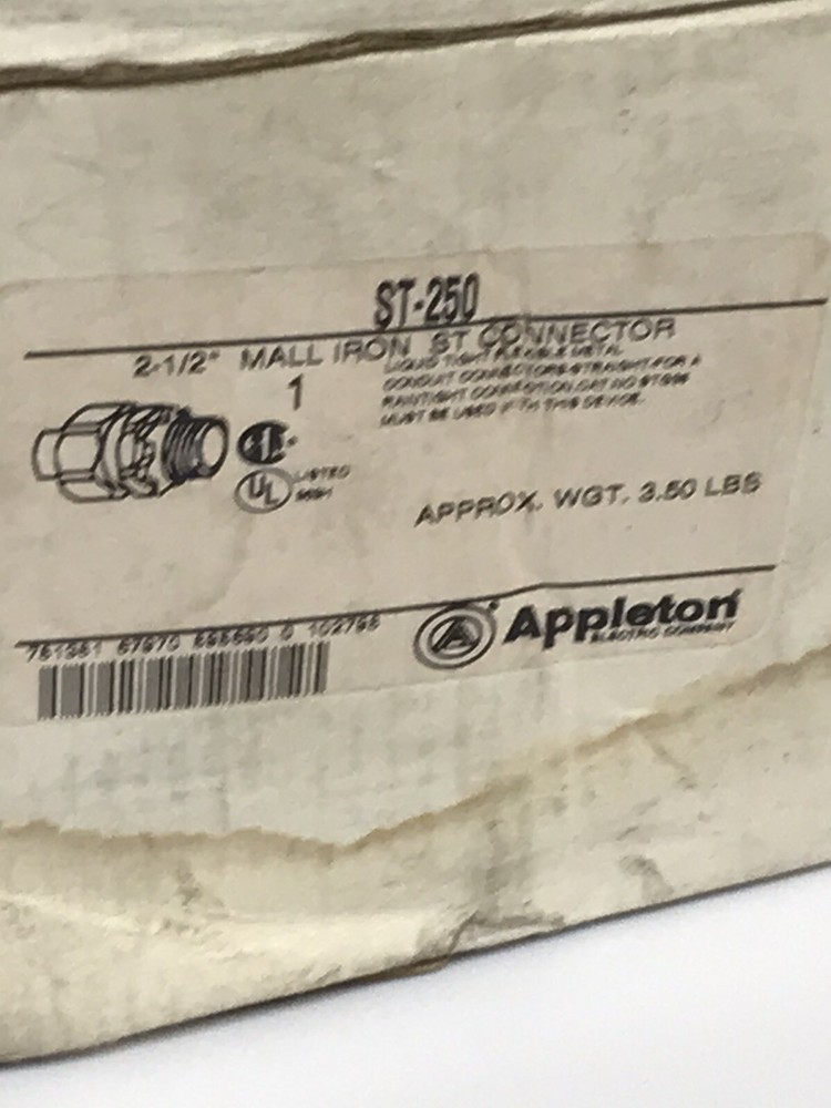 1 APPLETON ST-250 2-1/2" MALL IRON ST CONNECTOR
