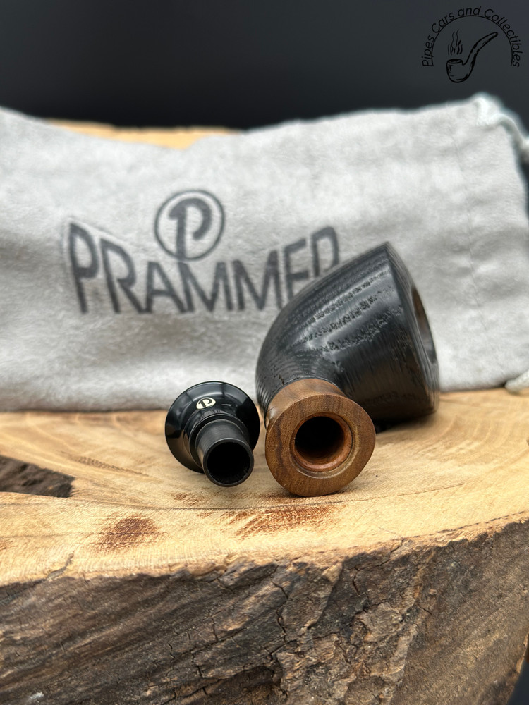 Prammer Rusticated Bent Dublin Smoking Pipe With Bag
