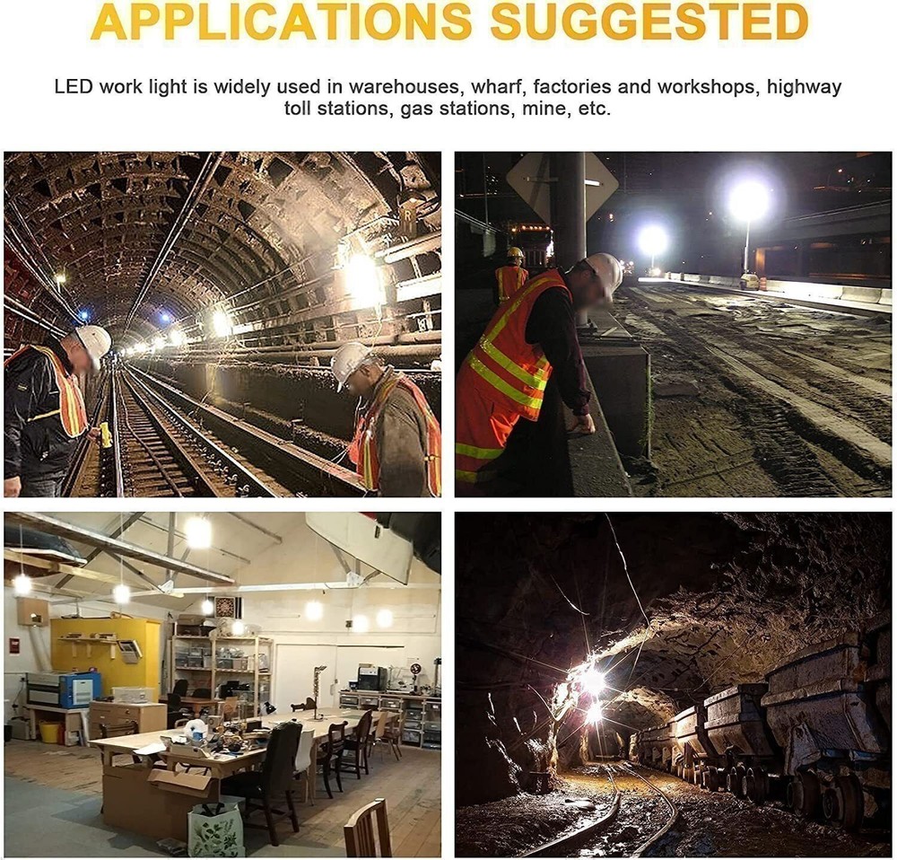 100W LED Temporary Work Light Industrial Constructions Hanging Lamp Linkable ETL