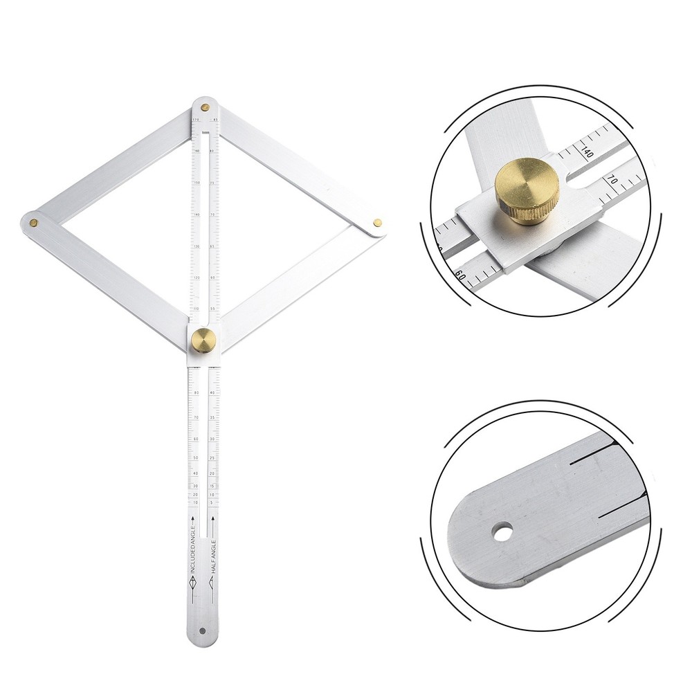 Square Protractor Protractor Stainless Steel Tool 17.1cm Silver Artifact