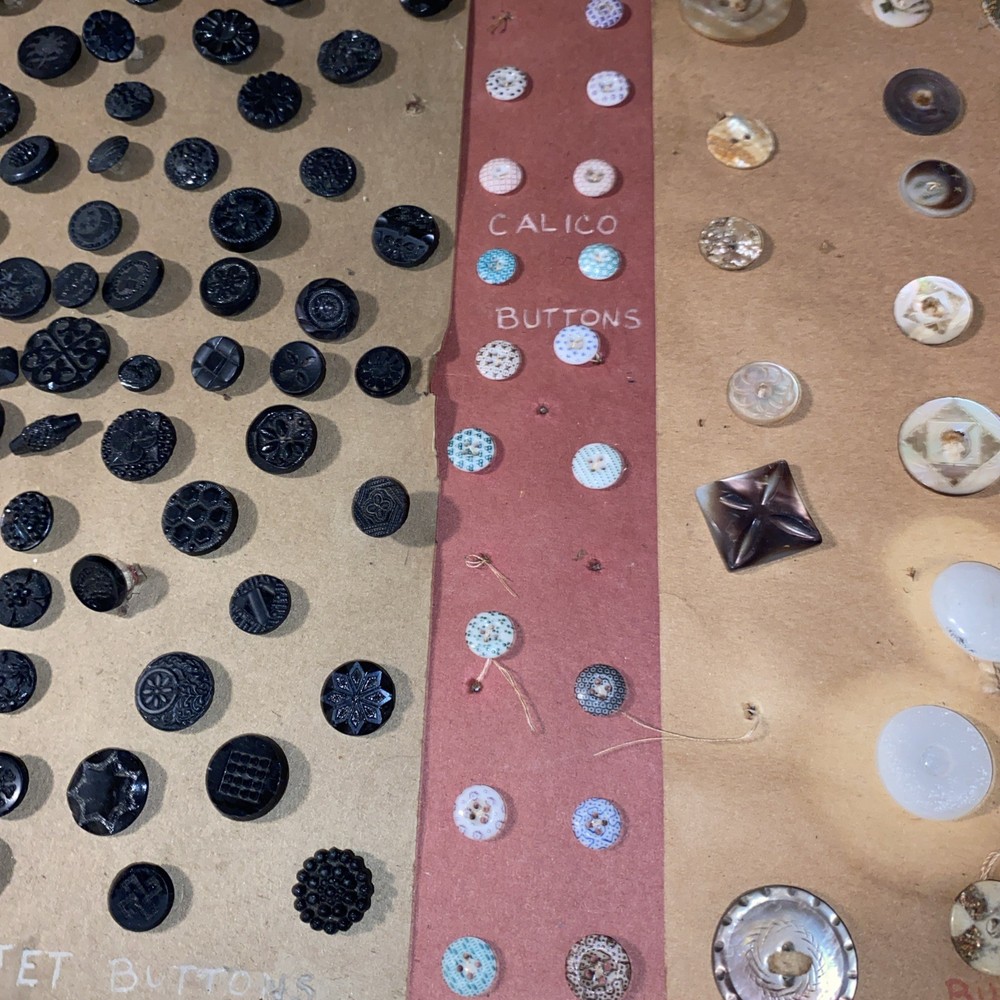 Antique Button Display Lot Victorian