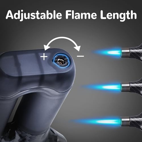Torch Lighter Single Jet Flame Refillable Butane Lighters Windproof Gas 2 Pack