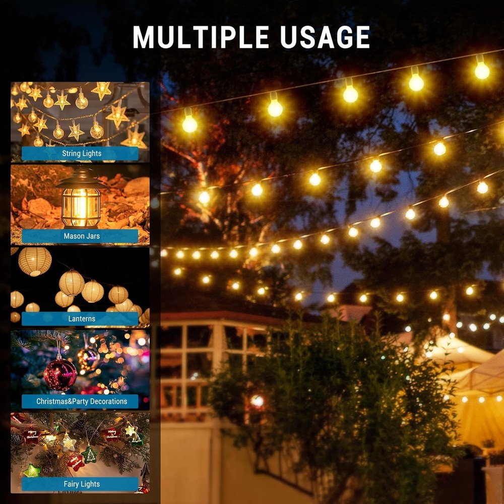 10 FT Metal String Light Poles 4 Pack, Outdoor Garden String Light Support Poles