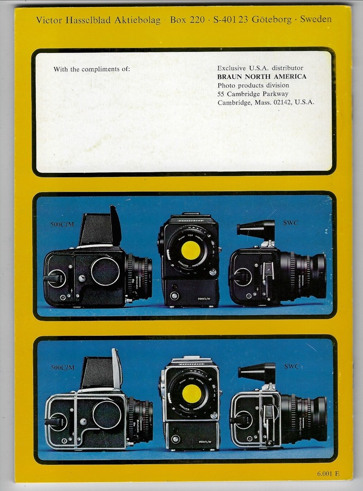 Hasselblad Product Catalog 1975: