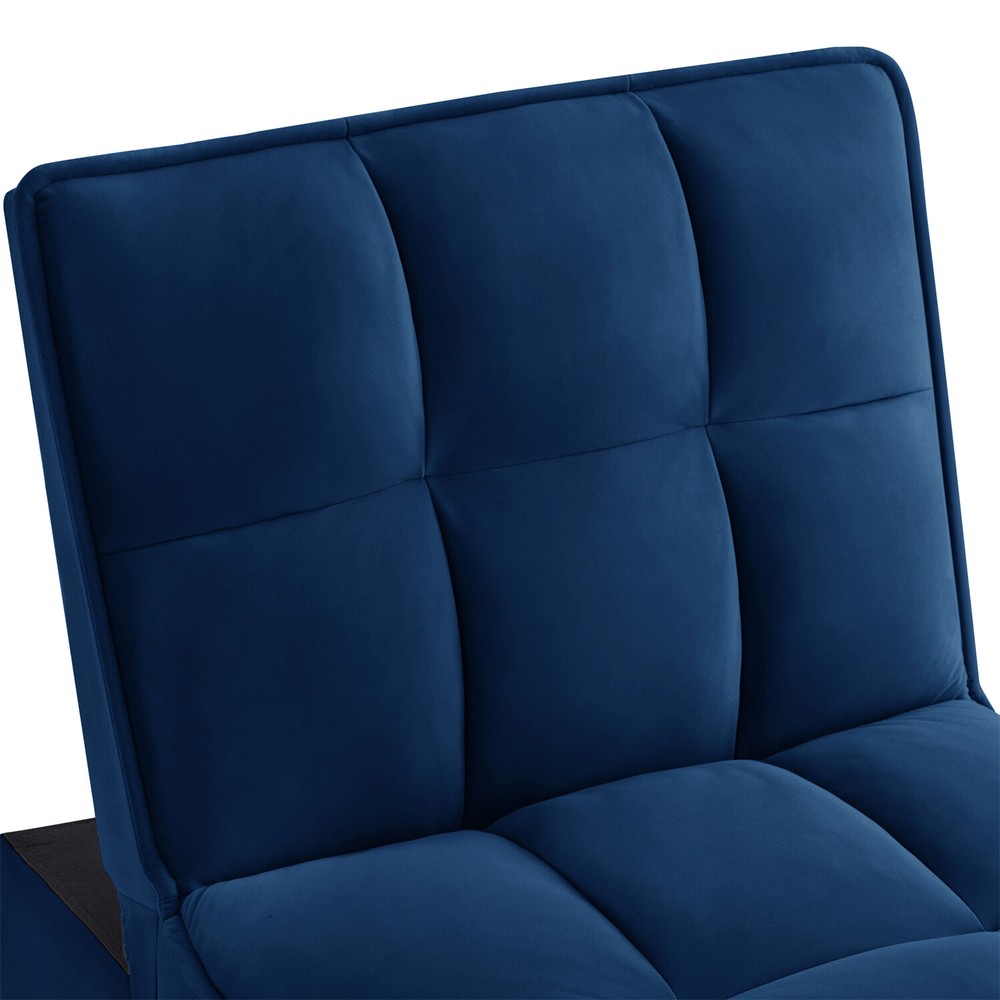 Convertible Sofa Bed Multi-Function Folding Recliner Sofa Chair w/ Pillows Navy