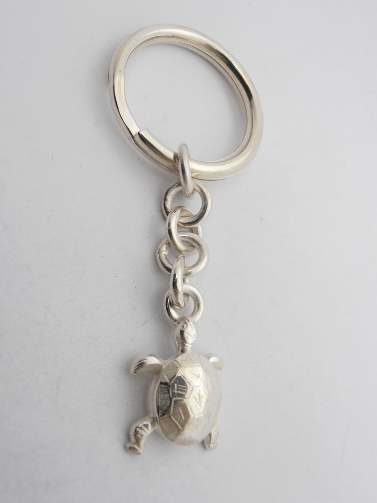 Turtle: 925 Silver Keychain - Reptile - Turtle