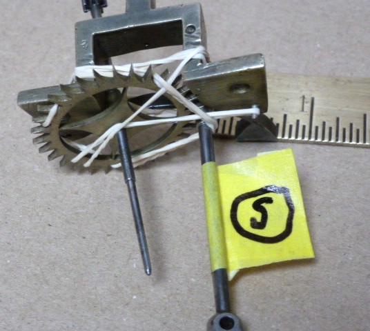 good set 18th c 8 day longcase clock escapement-pallets etc (S)