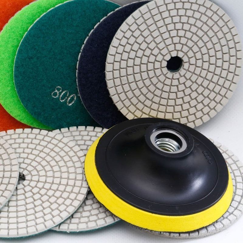 Diamond Polishing Pads 4 inch Wet/Dry 8 Piece Set Granite Stone Concrete Marble