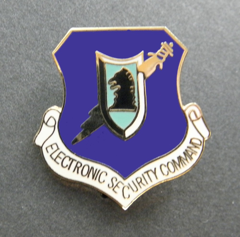 USAF AIR FORCE ELECTRONIC SECURITY COMMAND SHIELD LAPEL PIN BADGE 1 INCH