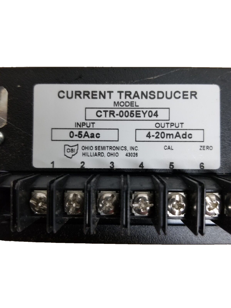 Ohio Semtronics CTR-005EY04 Current Transducer input 0-5 A2C Output 4-20 MADC