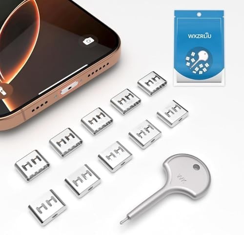 10Pcs USB-C Port Lock with Key, Type-C Plug Protector & Blocker for iPhone 15/16