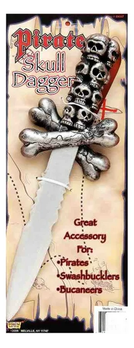 PIRATE BUCCANEERS SKULL PLASTIC DAGGER COSTUME ACCESSORY
