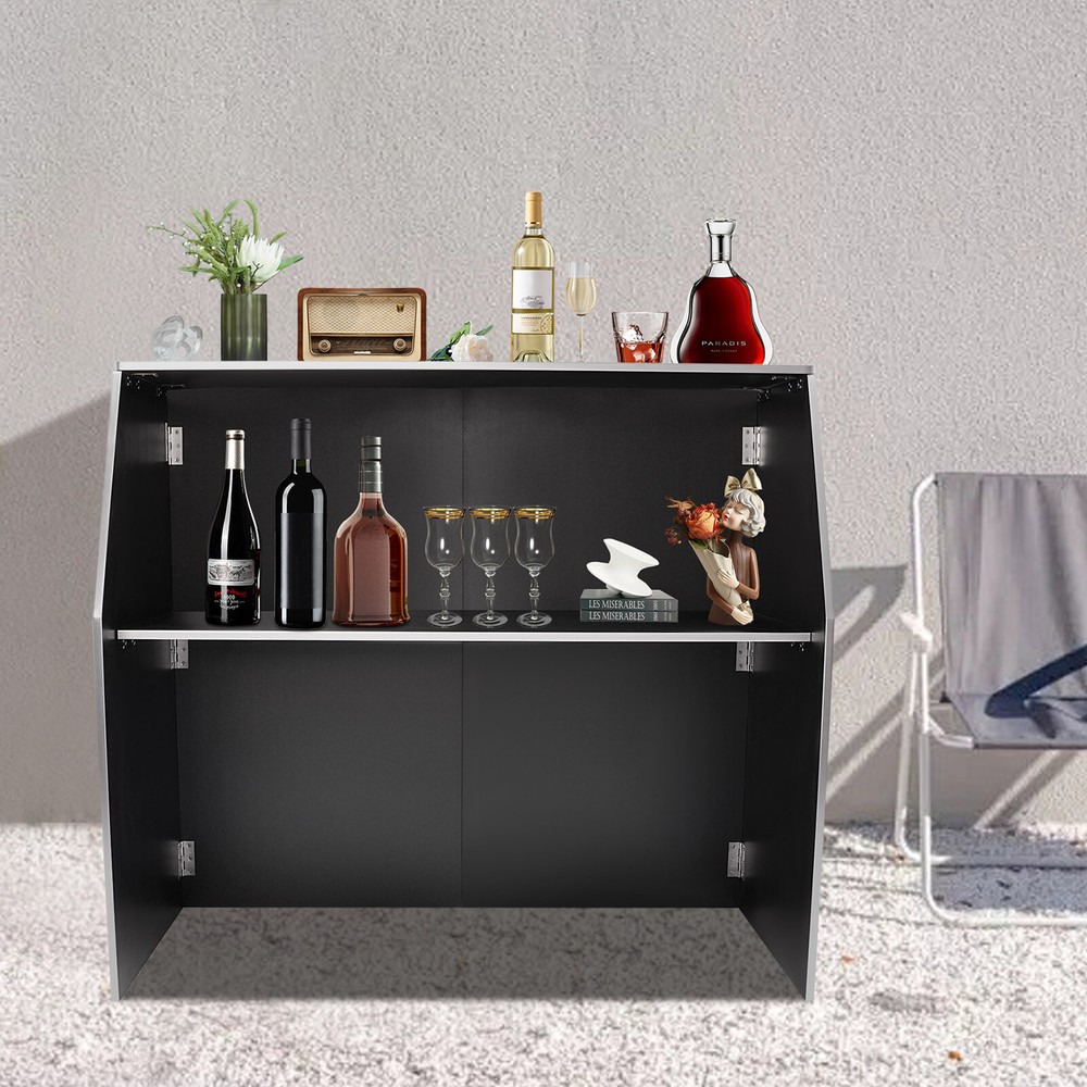 Double Layer Bar Prep Table Set - Mobile Bartender Station for Events