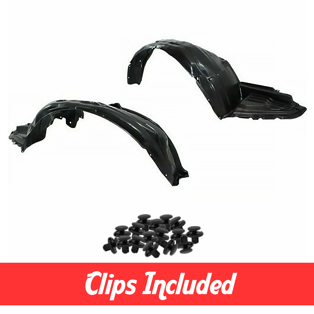 Left & Right Side Fender Liner Set w/ Clips For 2008-2011 Subaru Impreza WRX