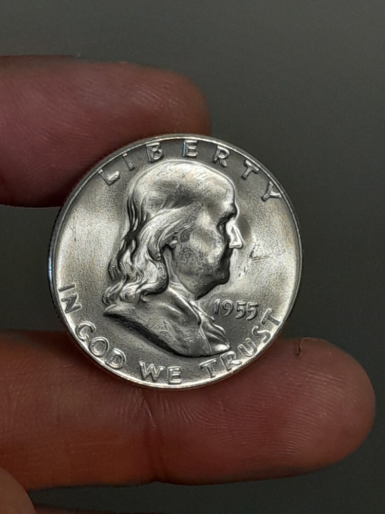 1955- P Franklin Half Dollar BU