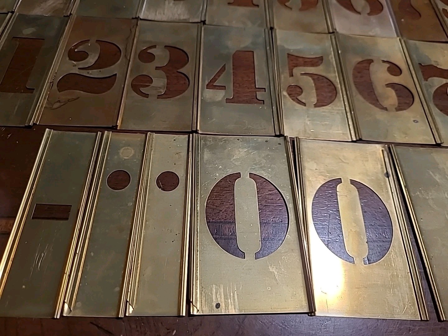 Reese's Adjustable 28 Brass Stencils 2" Kit for Numbers 0-10 Multiples + Extras