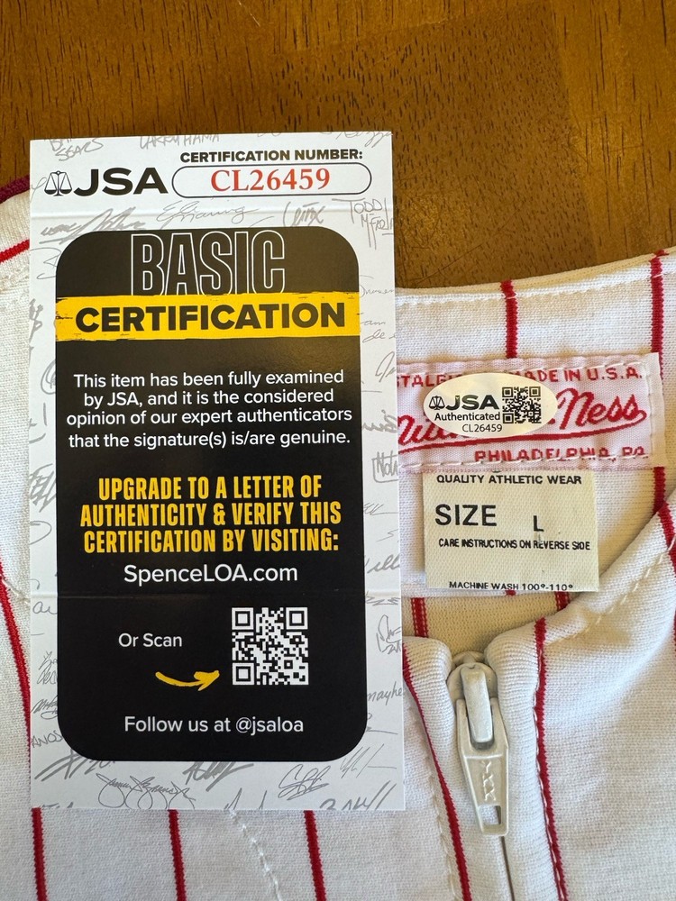 Mike Schmidt Full Name Signed Autographed Mitchell & Ness Jersey JSA COA