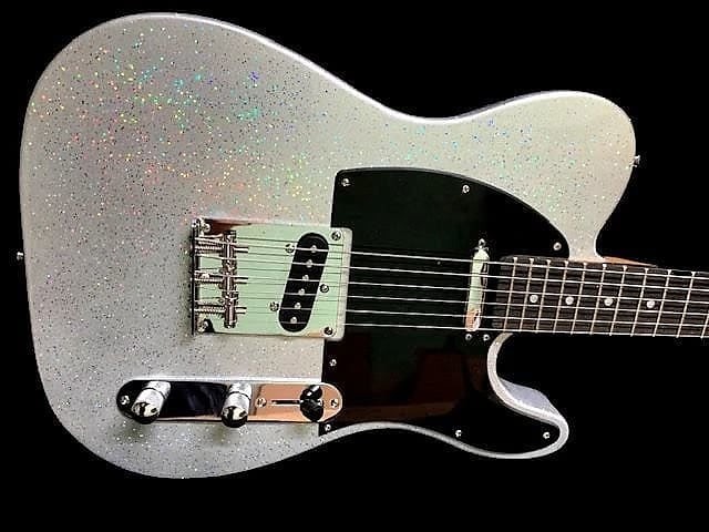 6 STRING SILVER SPARKLE TL STYLE KING ELECTRIC GUITAR-GREAT PLAYING SOLID GUITAR