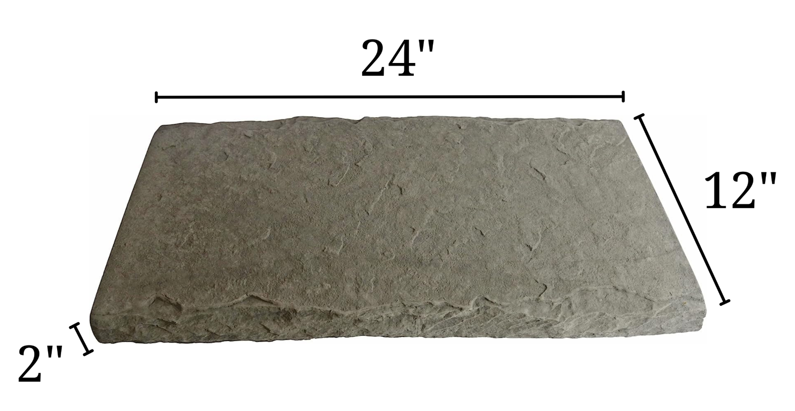 Stone Master Molds Rubber Molds for Concrete, Slate Wall Cap Mold, 24"L x 12"W