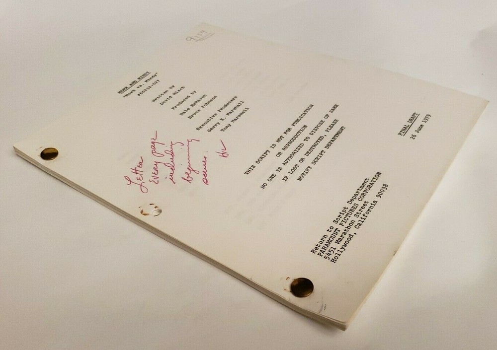 MORK AND MINDY / David Misch 1979 TV Script, Robin Williams "Mork vs. Mindy"