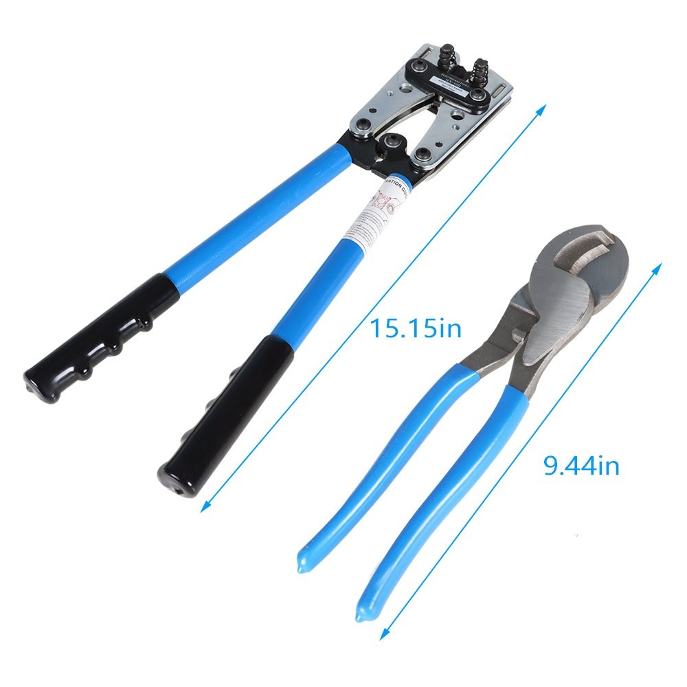 Wire Crimper Battery Cable Crimping Tool For 6-50mm² Cable With Cable Cutter