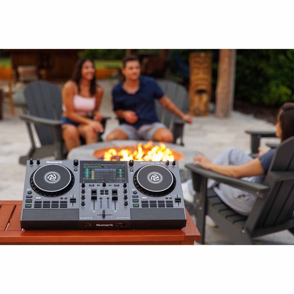 Numark MIXSTREAM PRO GO Battery Powered Streaming DJ Controller w Studio Moni...
