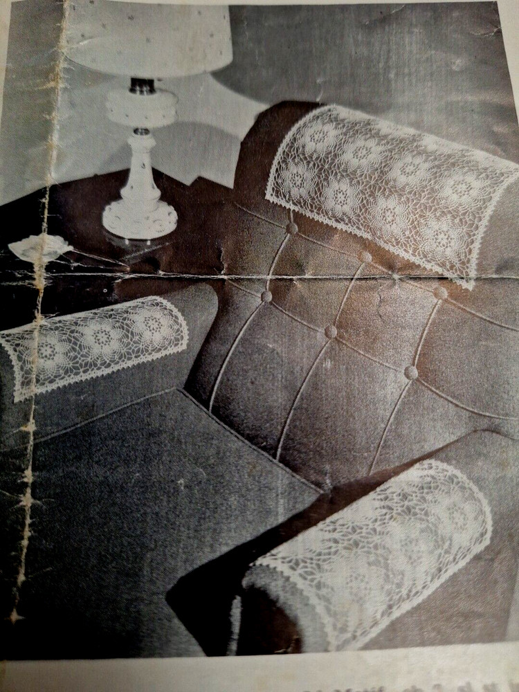 Chair Set Circles Pineapple Whirl Crochet Leaflet Pattern Lily Mail Order D38