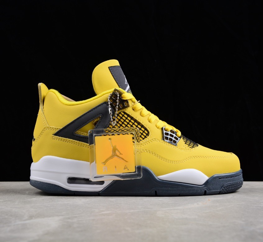 US Size 7-12 Jordan 4 Retro "Tour Yellow"Men's Mid Top Basketball Shoes.