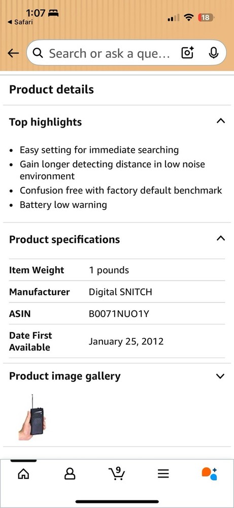Anti-Spy RF Signal Bug Detector