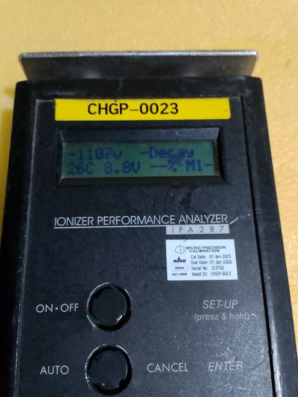 MEX Monroe Electronics CHGP-0023 IONIZER PERFORMANCE ANALYZER 287a Ver 1.13