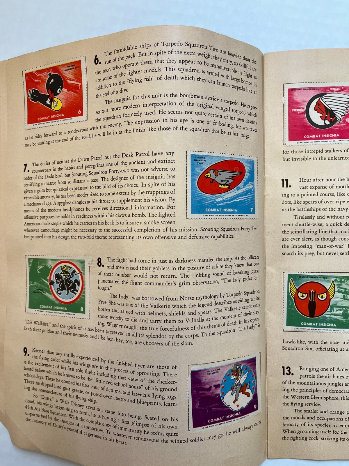 1942 Vtg WW2 Combat Insignia Stamps of United States Army & Navy book 50 stamps