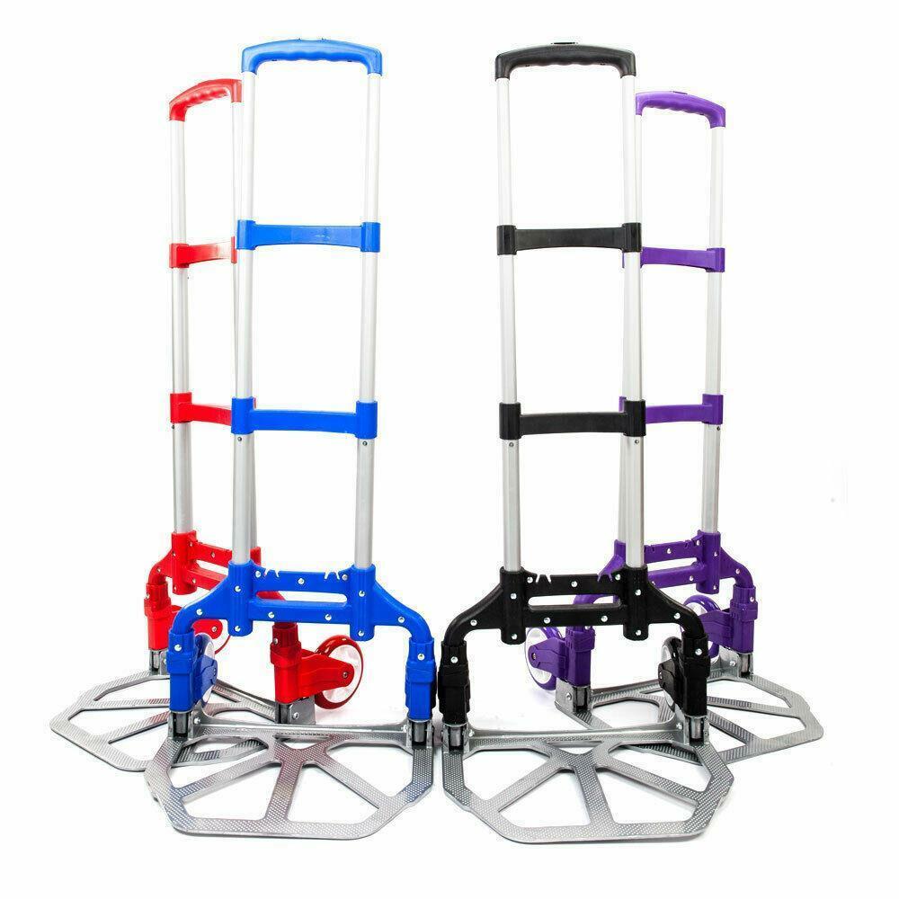 Cart Folding Dolly Push Truck Hand Trolley Luggage Aluminium Bungee Cord New