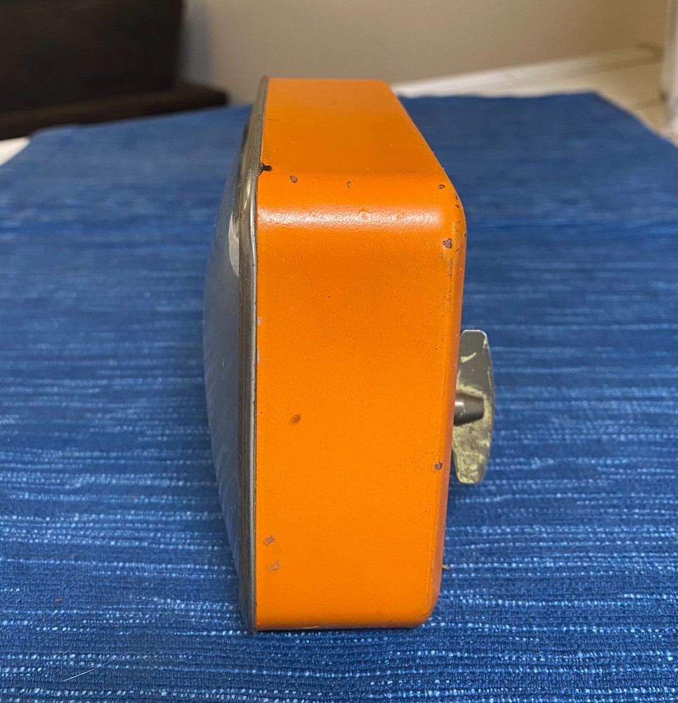 Vintage Mid-Century Orange Keck Mechanical Wind Automatic Timer Clock 13B