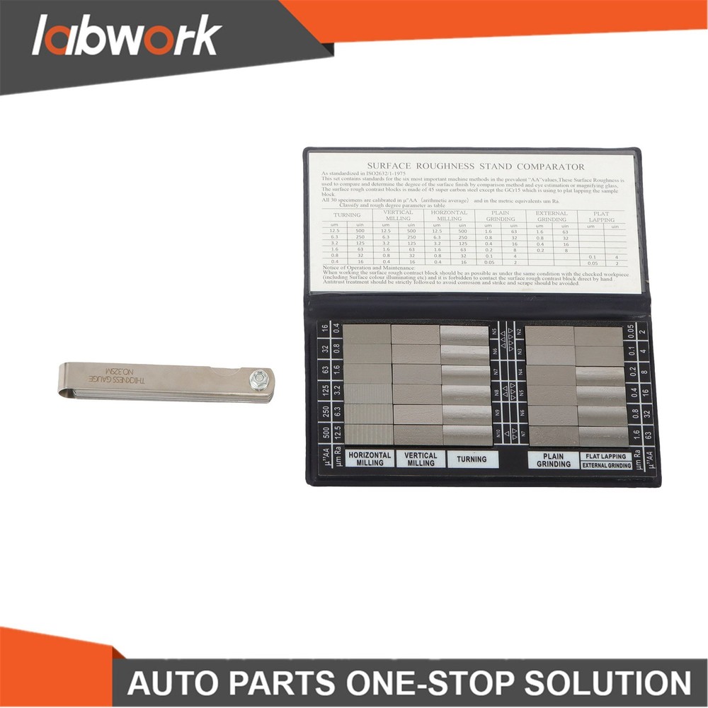 Labwork Surface Roughness Comparators,Roughness Test Block Ra0.05-12.5mm 30Pcs