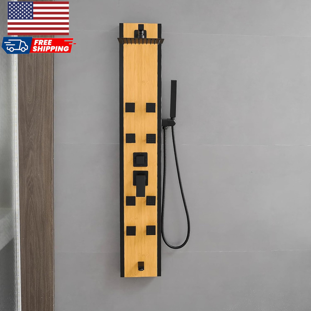 Stainless Steel Shower Panel Tower System 8 Jets Multi-Function Shower Panel