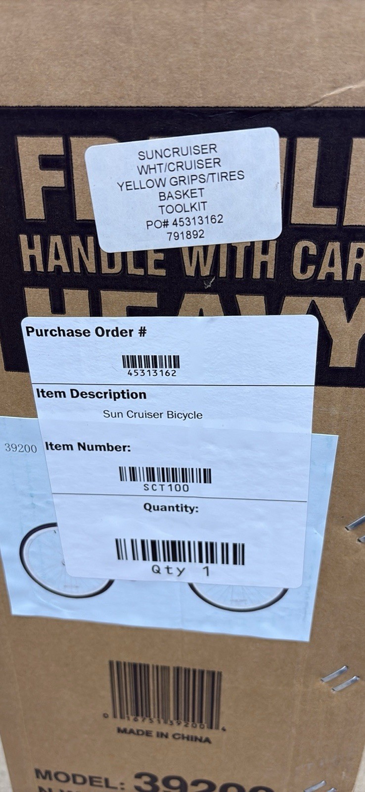 Sun Cruiser Ice Tea 26” Cruiser Bike. New In Original Box. Kent Bikes 39200