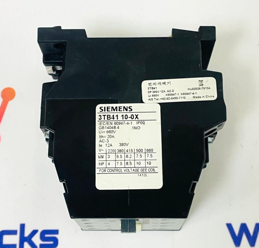 SIEMENS 3TB4110-0XC2 Contactor