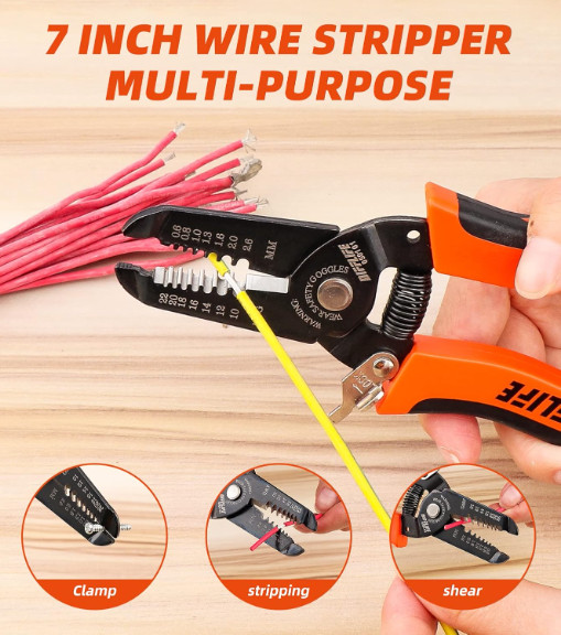 Klein Tools Wire Cutter and Stripper, for AWG Solid and 10-22 AWG