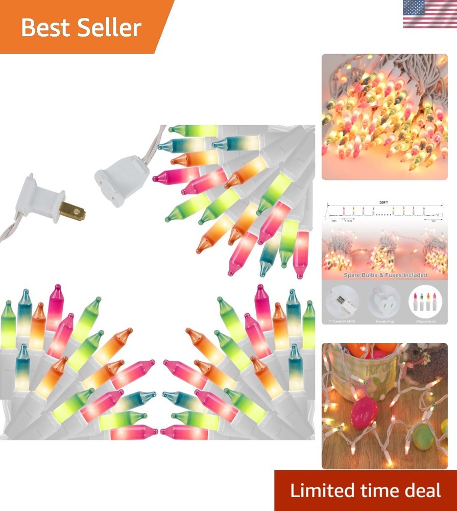 3 Sets Easter String Lights, 150 Count 30 FT Each White Wire Mini Pastel Fair...