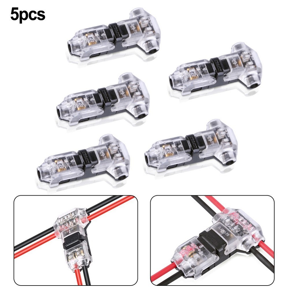5PCS/Set T2 Wire Cable Snap In Connector Terminals Quick and Easy Installation